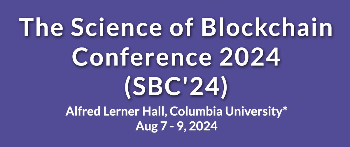 *Tomorrow*, i.e., Tuesday, 16 April, is the deadline for Science of Blockchain (SBC) 2024 talk submissions. Details here: sbc-conference.com/#cfp. It's already shaping up to be another year of strong submissions! Organized by: @initc3org @CBRStanford @BerkeleyRDI