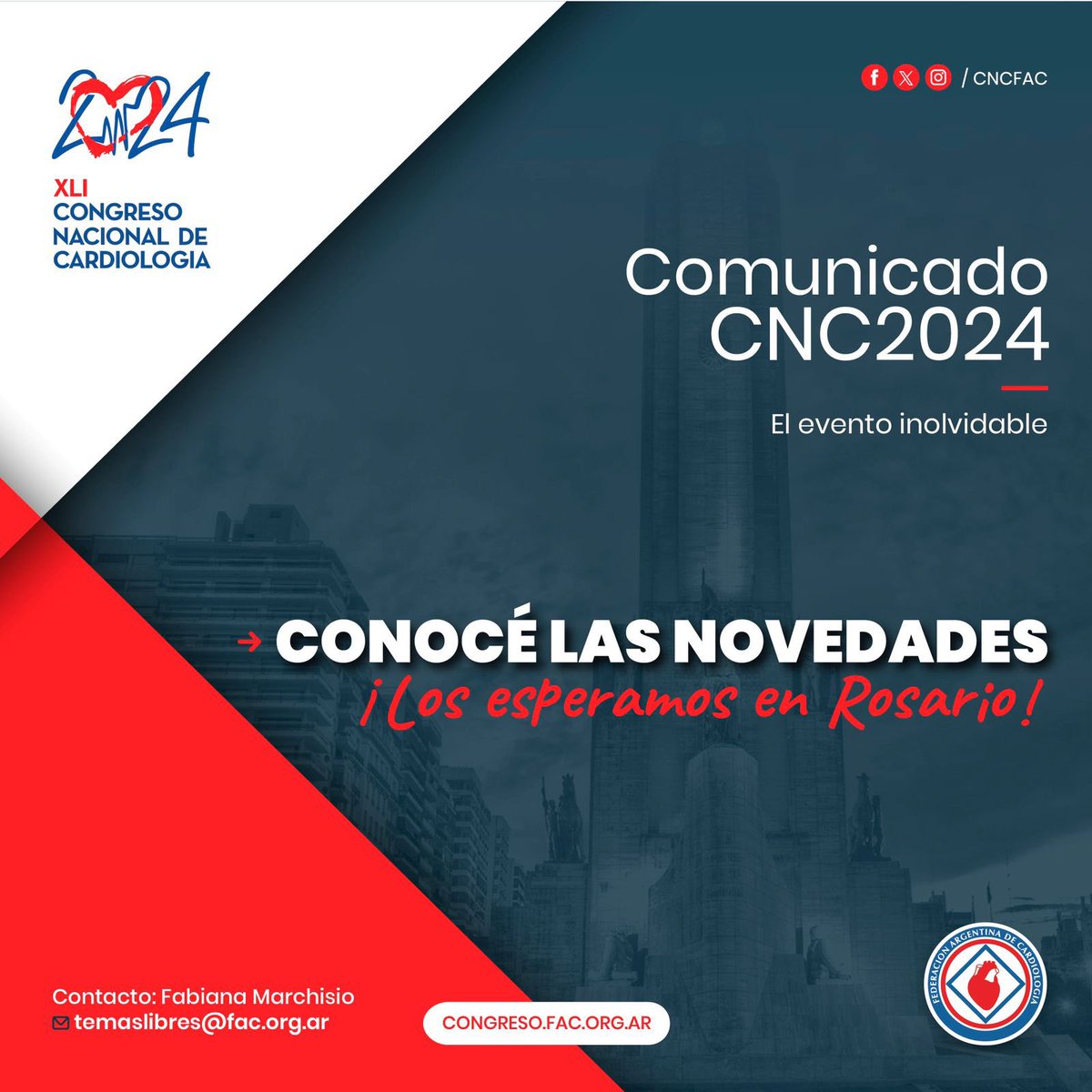 [COMUNICADO] XLI CNC FAC: El evento cardiológico inolvidable ➕Queremos que conozcas las novedades: congreso.fac.org.ar/noticias/comun… #FAC #CongresoFAC