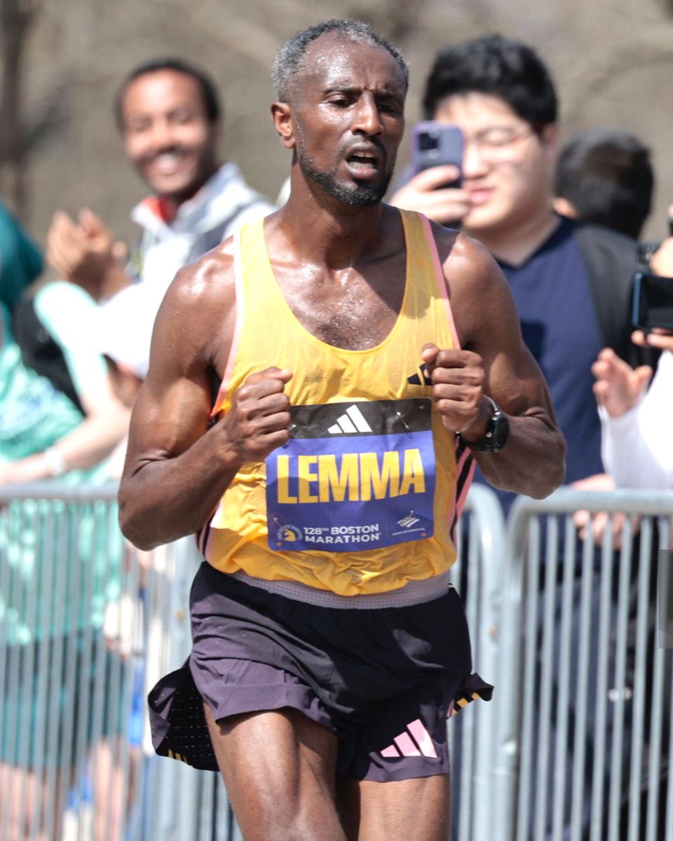 02:06:17. Sisay Lemma of Ethiopia wins the Boston Marathon in 2024. Evans Chebet of Kenya has finished third. #BostonMarathon