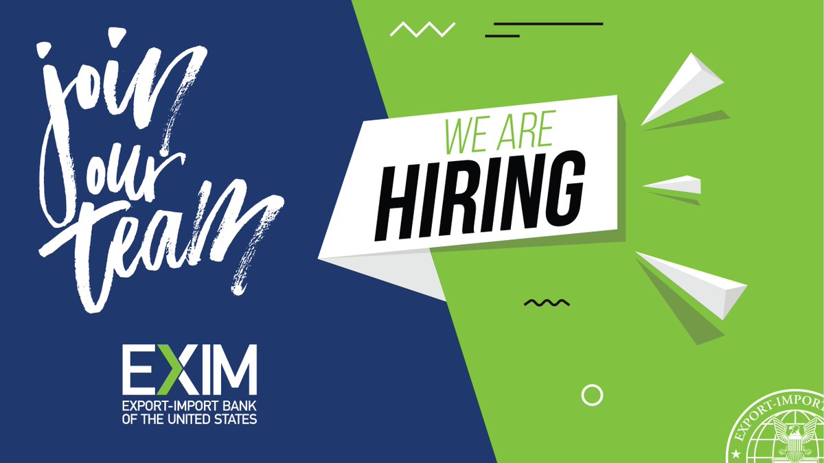 Calling all students! #EXIM is hiring! We are looking for a talented Student Trainee to join the team! Apply by April 29 on @USAJOBS---> bit.ly/4aWy2No #TeamEXIM #USAJOBS #FederalInternships