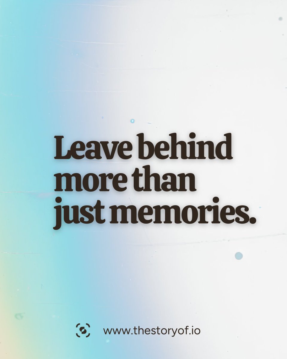 Don't just leave memories, leave a mark. #TheStoryOf makes your legacy timeless.

#TheStoryOf #CherishedMoments #DigitalLegacy #PreserveYourStory