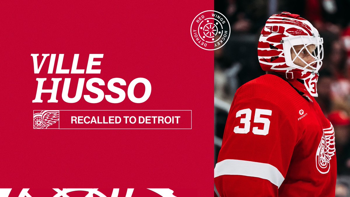 UPDATE: The #RedWings recalled goaltender Ville Husso from the AHL’s Grand Rapids Griffins.