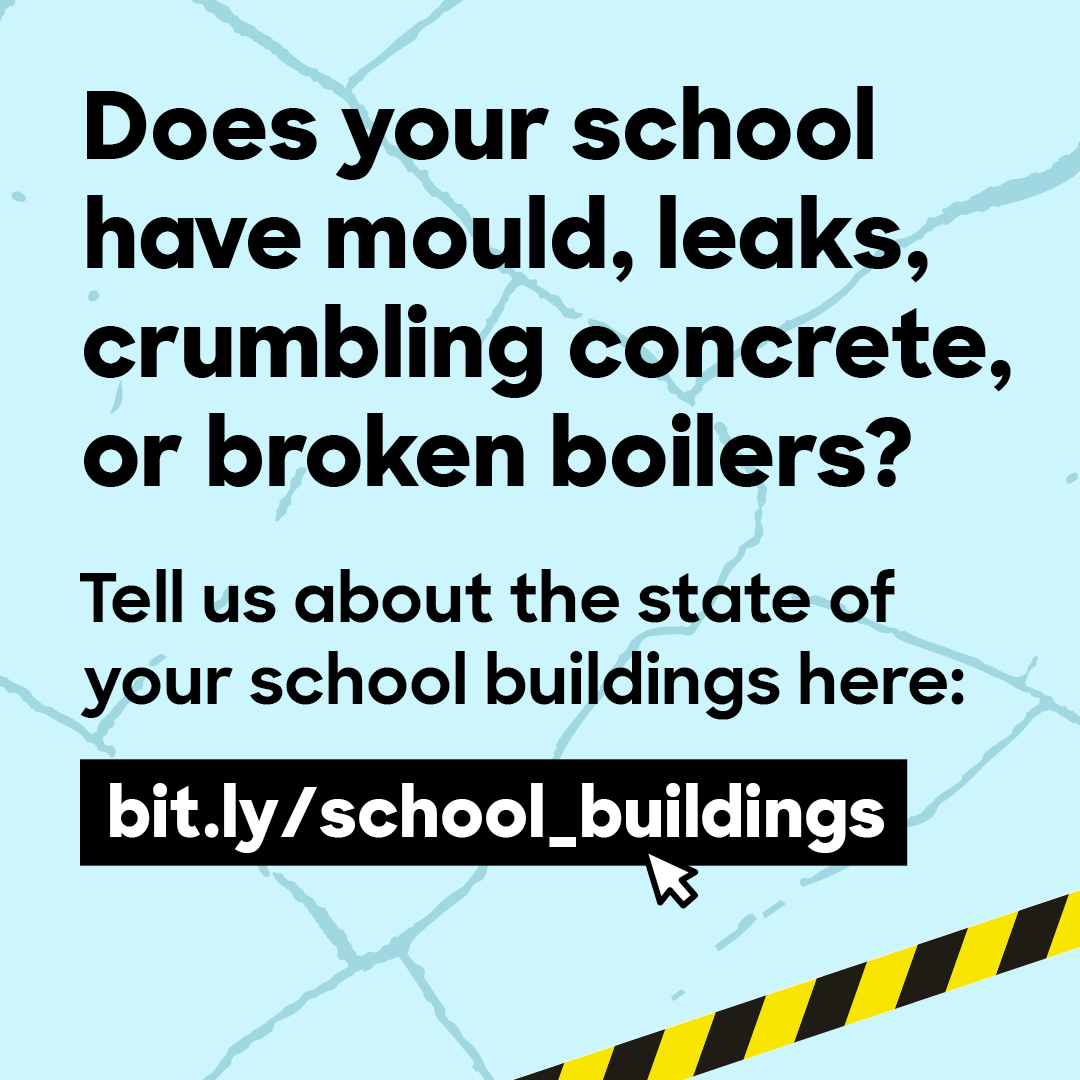 Do you have a story about a school in disrepair?

We’re looking for real-life stories about the impact of Government underfunding on school buildings and facilities.

Submit your story here: bit.ly/school_buildin…

#StopSchoolCuts