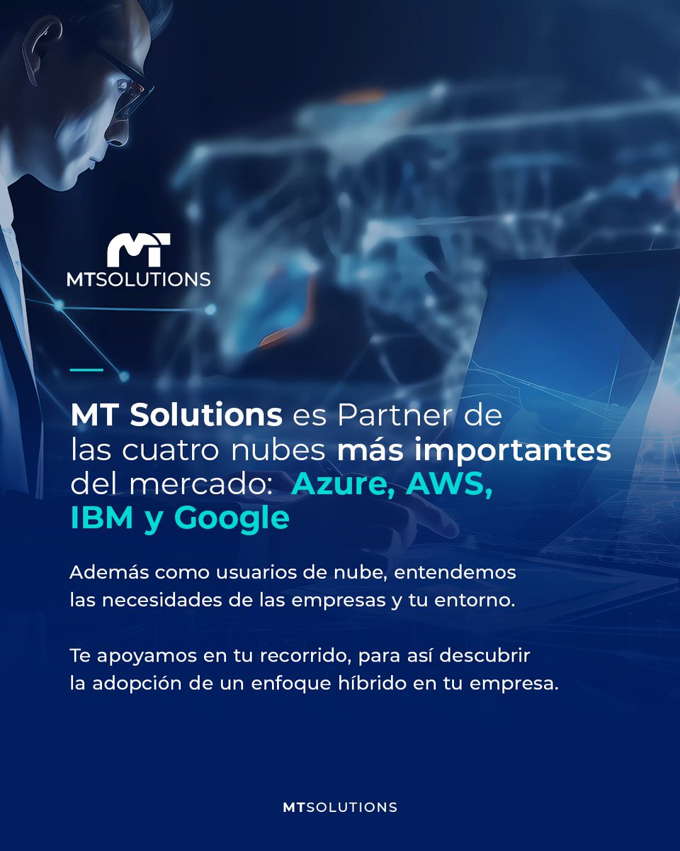 mtsolutionsglob's tweet image. En MT Solutions, somos socios de las principales nubes del mercado ☁️

💼 Como partner de Azure, AWS, IBM y Google Cloud, tenemos el conocimiento y la experiencia necesarios para llevar tu empresa a la nube de manera segura y eficiente.

#MTSolutions #InnovaciónEmpresarial