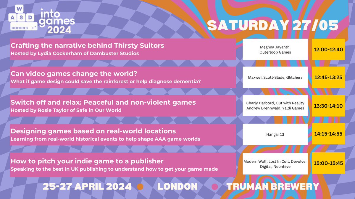 Three days of Careers Talks, Q&As, Portfolio Reviews and more at the Career Stage at WASD 2024 from 25-27 April 🎉 Make sure to grab your discounted career seeker/student ticket at wasdlive.com/tickets Here's the full rundown for Saturday👇