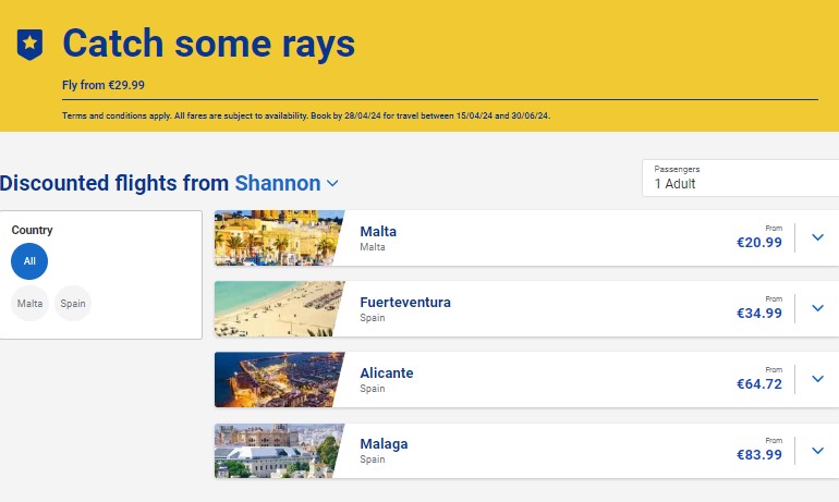ShannonAirport's tweet photo. Don't miss out on the @Ryanair summer sale today! โ๏ธ
It's the perfect time to start planning your dream holiday ๐
Book now: https://t.co/MImnmgNflu
*Subject to availability. Travel between 15/04/2024 and 30/06/2024.
#shannonairport #makingiteasy #dreamstart #dreamholiday https://t.co/2kk9NiJkqb
