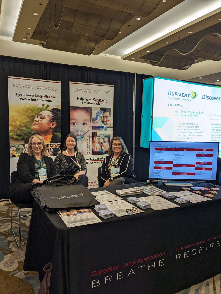 CLA was pleased to take part in #CRC2024 last week in Toronto. Thank you to everyone who stopped by our booth to meet our friendly and knowledgeable staff and check out the latest #lunghealth resources! Great shot of Nicole, Eilean and Morena 'womaning' the booth.