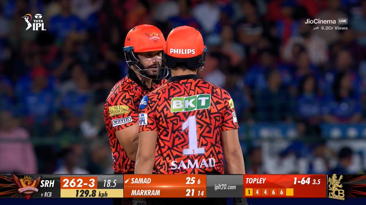 Sunrisers Hyderabad 287/3 
#PlayWithFire #RCBvSRH #Iplonjio