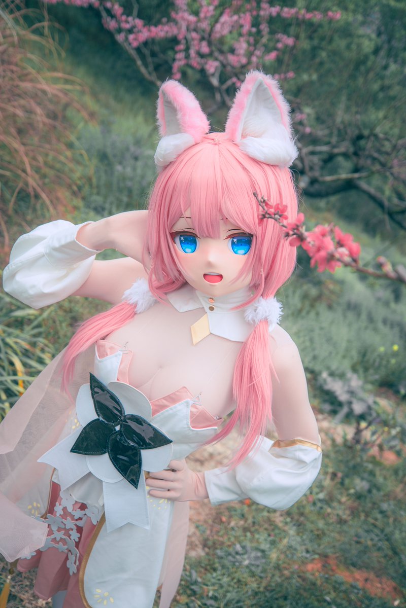 桃花-2 photograph： @lazydogDCD remake： @naijiu666 #kigurumi #着ぐるみ #SakuradaHane #桜田ハネ