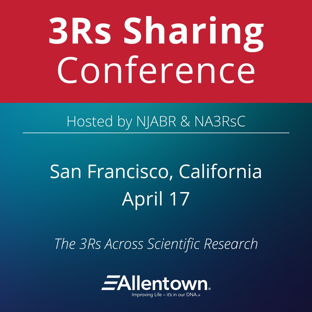 Join us at the 3Rs Sharing Conference by NJABR &amp; NA3RsC on April 17 in San Francisco, California! 

💬 Let's engage in insightful conversations about how you integrate the 3Rs into your research and how we can support your goals.  

#BiomedicalResearch #The3Rs