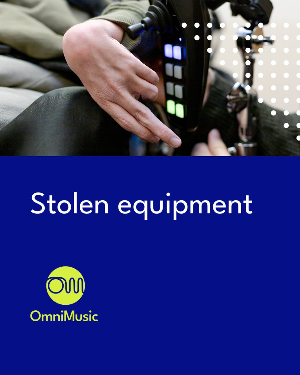 We’re really sad to announce that @DisabilitySK had a break-in over Easter, and some of our specialist equipment was stolen 😔 Our amazing @Minirigs speaker and incredible @‌digit_music_ CMPSR instrument are gone 😓. If you're able to donate: justgiving.com/omnimusic