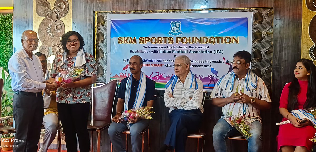 Today, I had the honor of being felicitated by the SKM Sports Foundation for my successful swim across the Cook Strait.