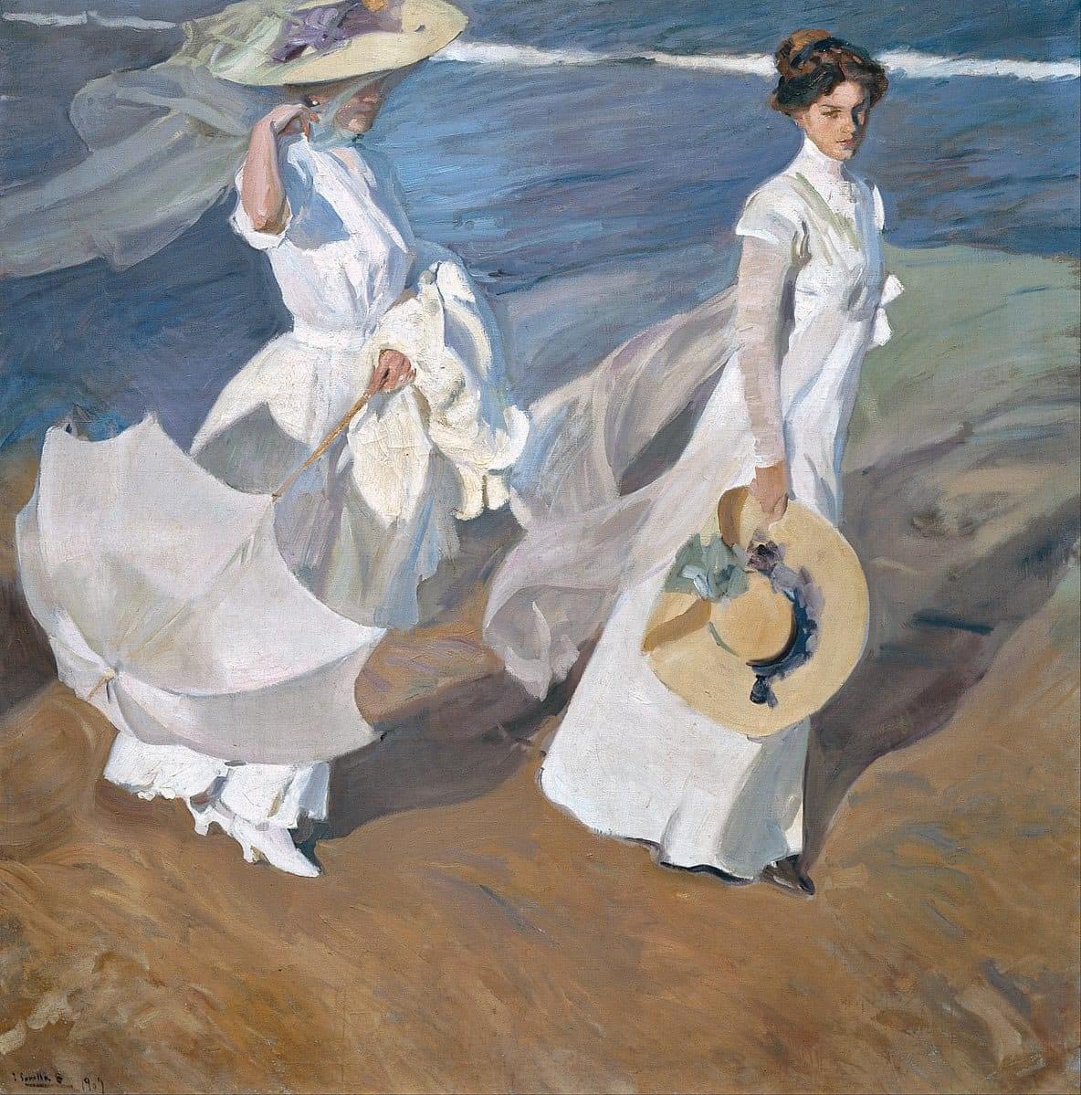 Paseo por la playa oleo sobre lienzo.
Joaquín Sorolla 1919
Museo Sorolla Madrid España