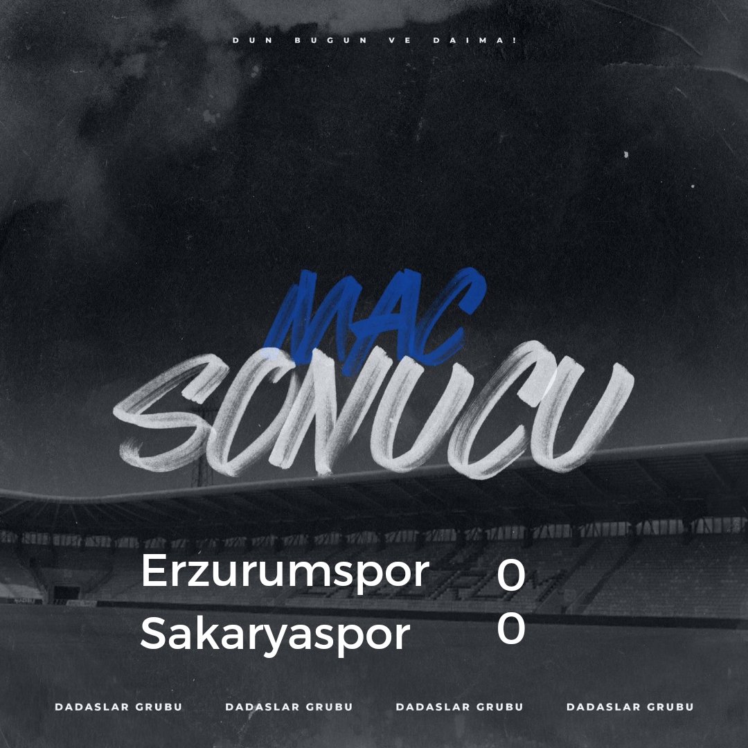 Maç sonucu : Erzurumspor FK 0-0 Sakaryaspor #Erzurumspor #Dadaşlargrubu