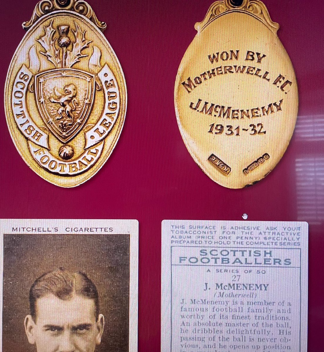 Sadly Motherwell fans this beauty & important piece of MFC history, 1931-32 League Championship medal, 1 of only 20 issued, will no longer be on display in the boardroom. Unfortunately it’s being returned to the owner on Friday. Pity we can’t afford to buy it 😔 #heritagematters