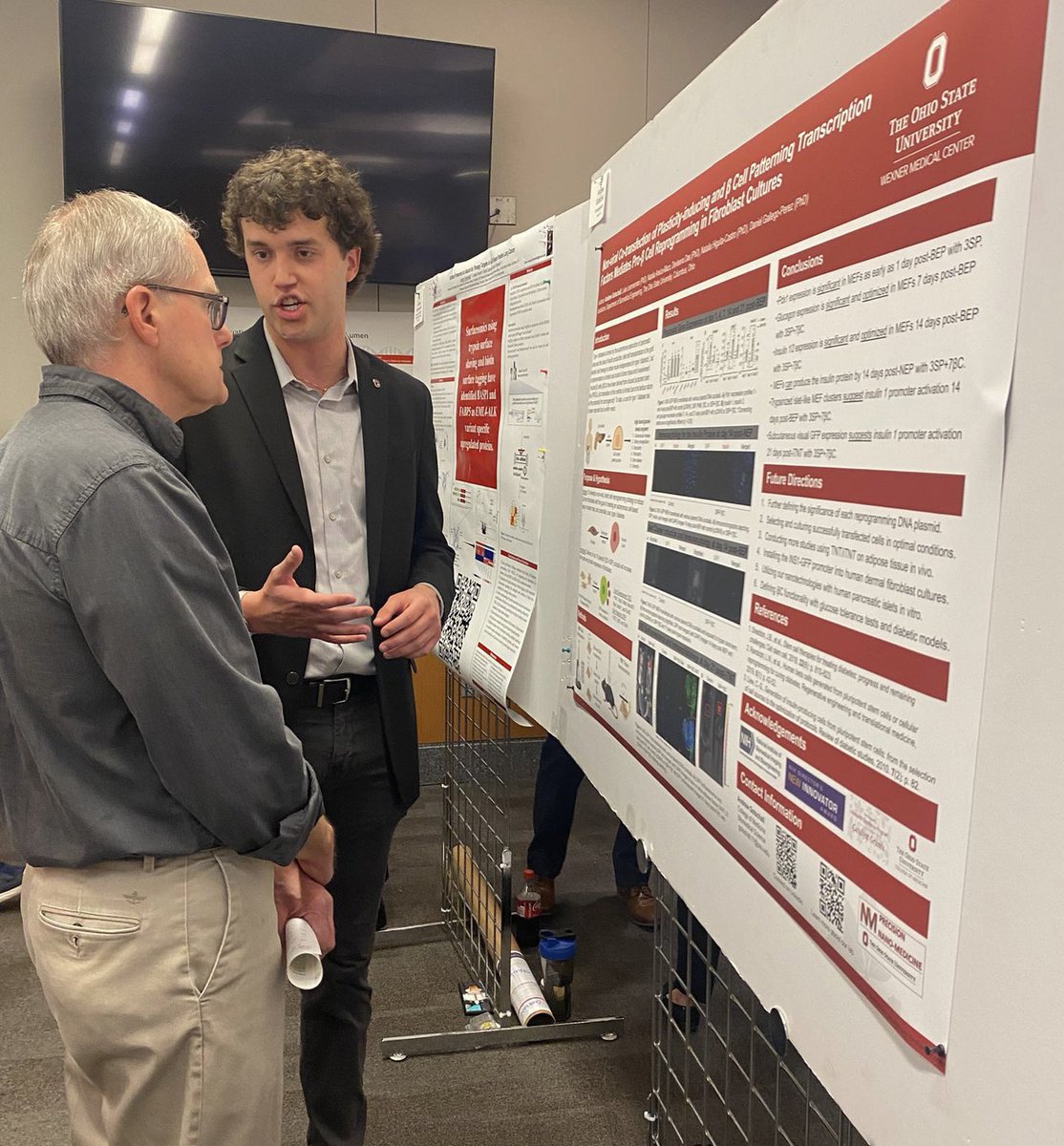 Andrew Gotschall (@andrewgotschall) on Twitter photo Honored to receive a scientific travel award <a href="/OhioStateMed/">The Ohio State University College of Medicine</a> Trainee Research Day!!
Thank you to all judges and attendees for stopping by to hear about how <a href="/dgpnanomedlab/">Daniel Gallego-Perez</a> and I are attempting to non-virally reprogram fibroblasts to β cells for type 1 diabetes treatment. Honored to receive a scientific travel award <a href="/OhioStateMed/">The Ohio State University College of Medicine</a> Trainee Research Day!!
Thank you to all judges and attendees for stopping by to hear about how <a href="/dgpnanomedlab/">Daniel Gallego-Perez</a> and I are attempting to non-virally reprogram fibroblasts to β cells for type 1 diabetes treatment.
