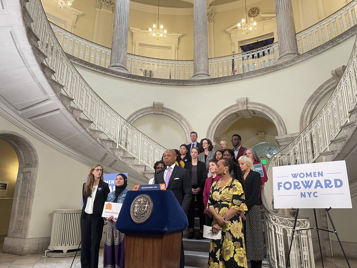 In partnership with @newdestinyorg, @NYCMayor launches Project Home, providing rapid housing assistance to domestic violence survivors in shelter. DV is a leading cause of homelessness in NYC, & through this program we’re connecting more survivors with safe, permanent housing.