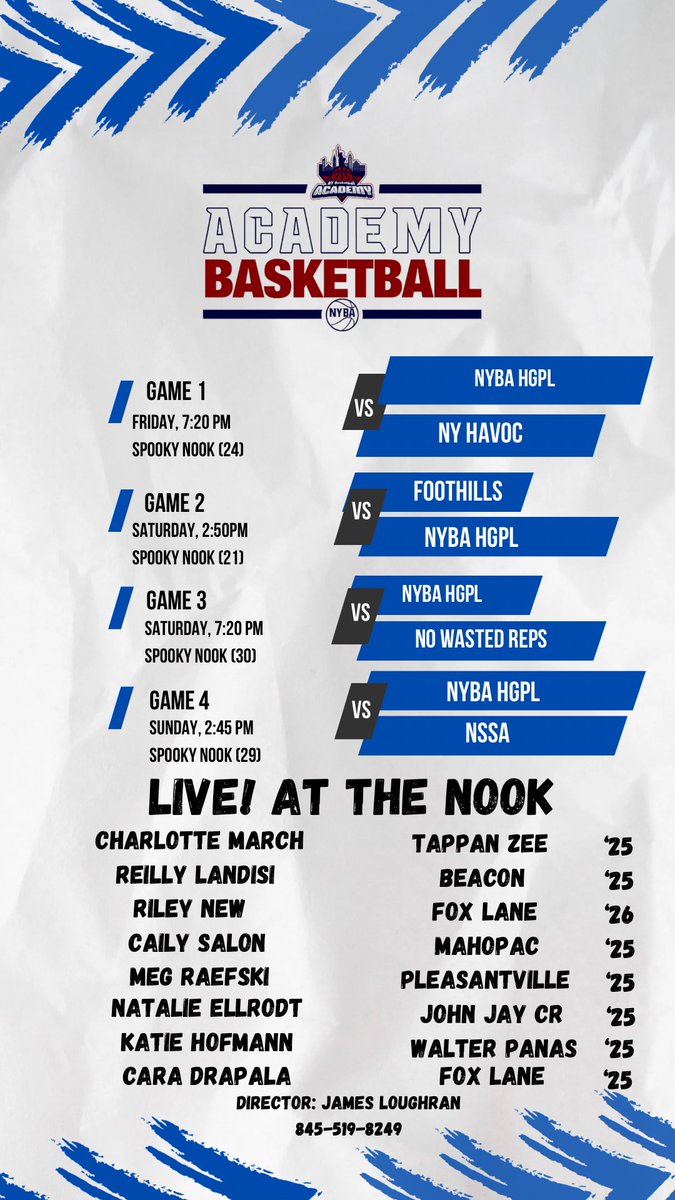 Next up: Live! At the Nook

Looking forward to competing and being in front of college coaches this week!! Come check us out!

#FamilyOn3