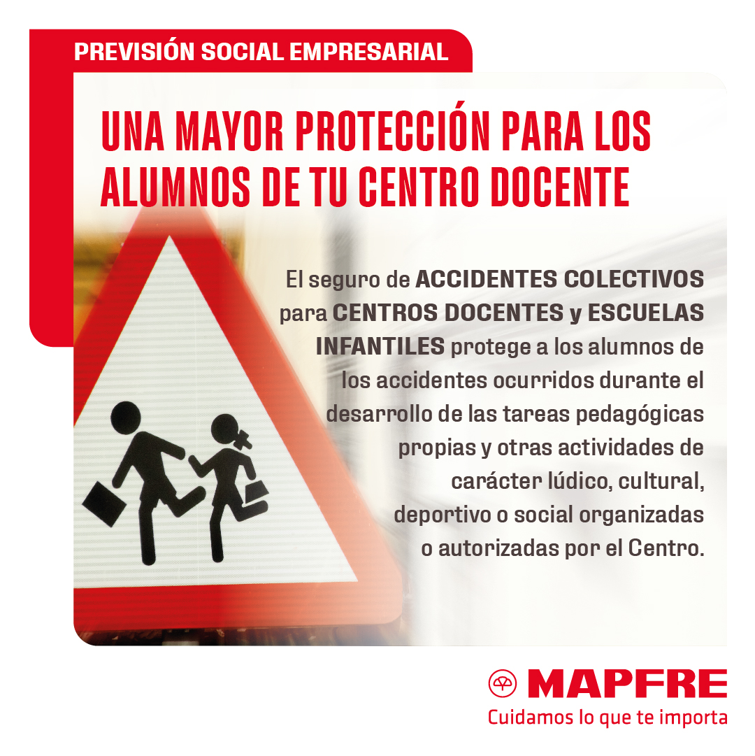 Te presentamos una mayor protección para los alumnos de tu centro docente. Más información en esta oficina o escríbenos por mensaje privado
#MAPFRE #CuidamosLoQueTeImporta