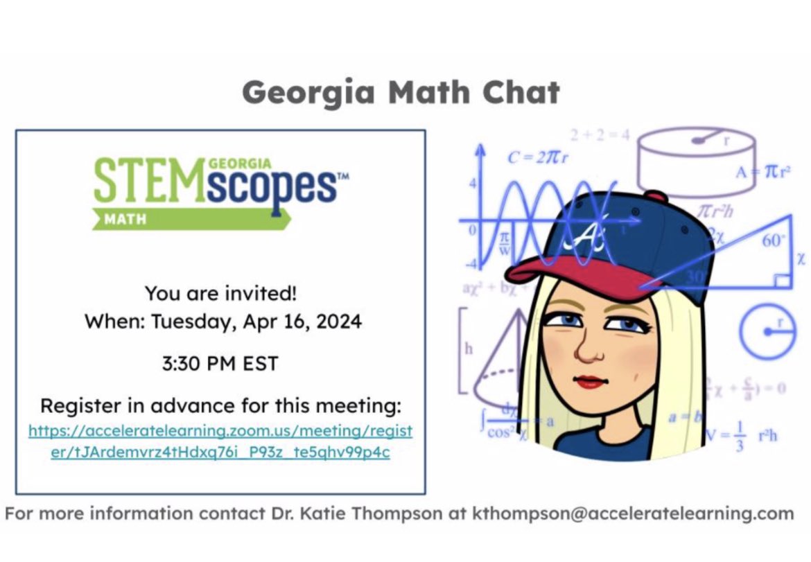 See you at our Georgia Math Chat tomorrow!  Contact me for more information!