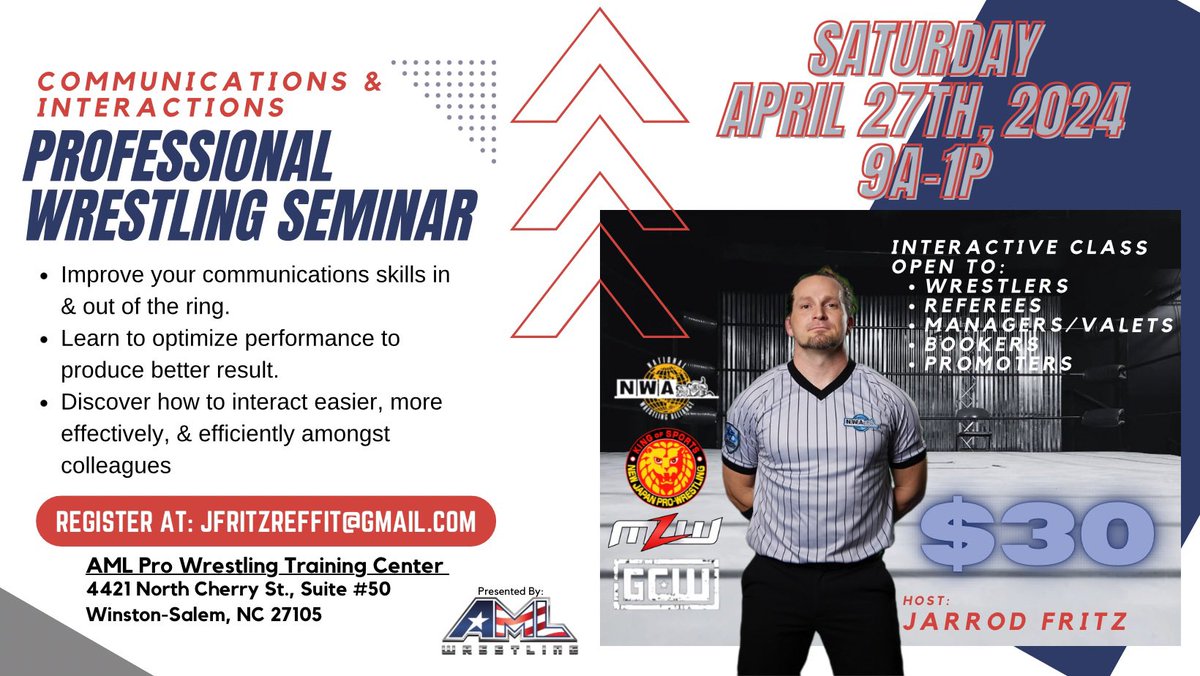 ⚡️DEADLINE⚡️Are you in the professional wrestling industry? Want to learn better communication skills to optimize you productivity? Let’s do this! Last day to register is Saturday 4/20! #prowrestling #prowrestler #professıonalwrestling #referee #education #RefFit