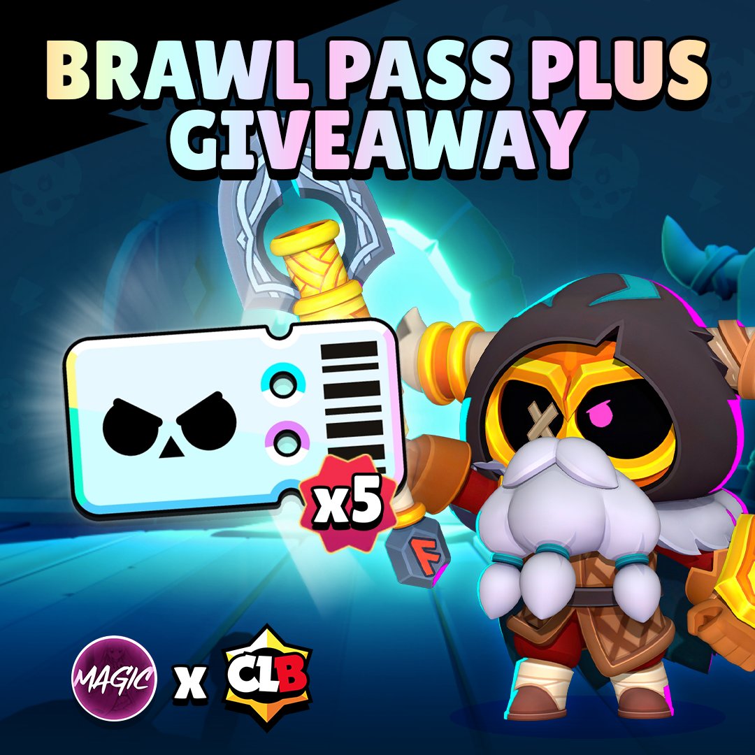 5x Brawl Pass Plus Giveaway! ⭐

To enter:
• Follow: <a href="/clb_stars/">CLB - Brawl Stars</a> @MagicStaysGod 🤝
• Like &amp; Repost ❤️♻️
• Comment with your favorite skin from the update 🔥

That's all! Winners will be picked next week! 🥳

#BrawlStars #Ragnarok