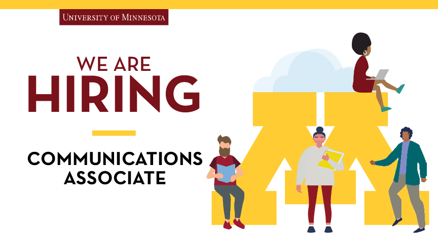 We are hiring a communications associate for the Research and Innovation Office! Learn more and apply: hr.myu.umn.edu/jobs/ext/360512 #UMNJobs #MNJobs #Hiring #NowHiring #Communications @UMNresearch