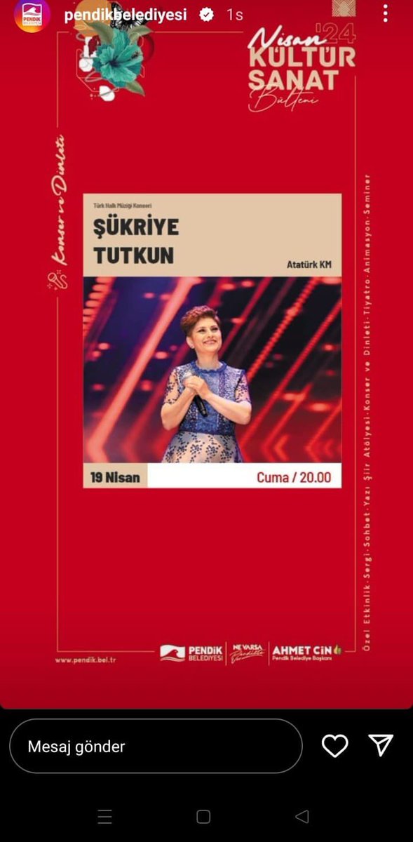 Aylar sonra nihayet bir konserle sizlerle birlikte olabileceğiz inşallah. Halk müziğini hâla sevmeye devam eden, konser davetinde bulunan Pendik Belediye Başkanı ve emeği geçen herkese çok teşekkürler. İnşallah çok güzel bir konser olacak. 🇹🇷 @Pendik_Belediye @ahmetcinpendik