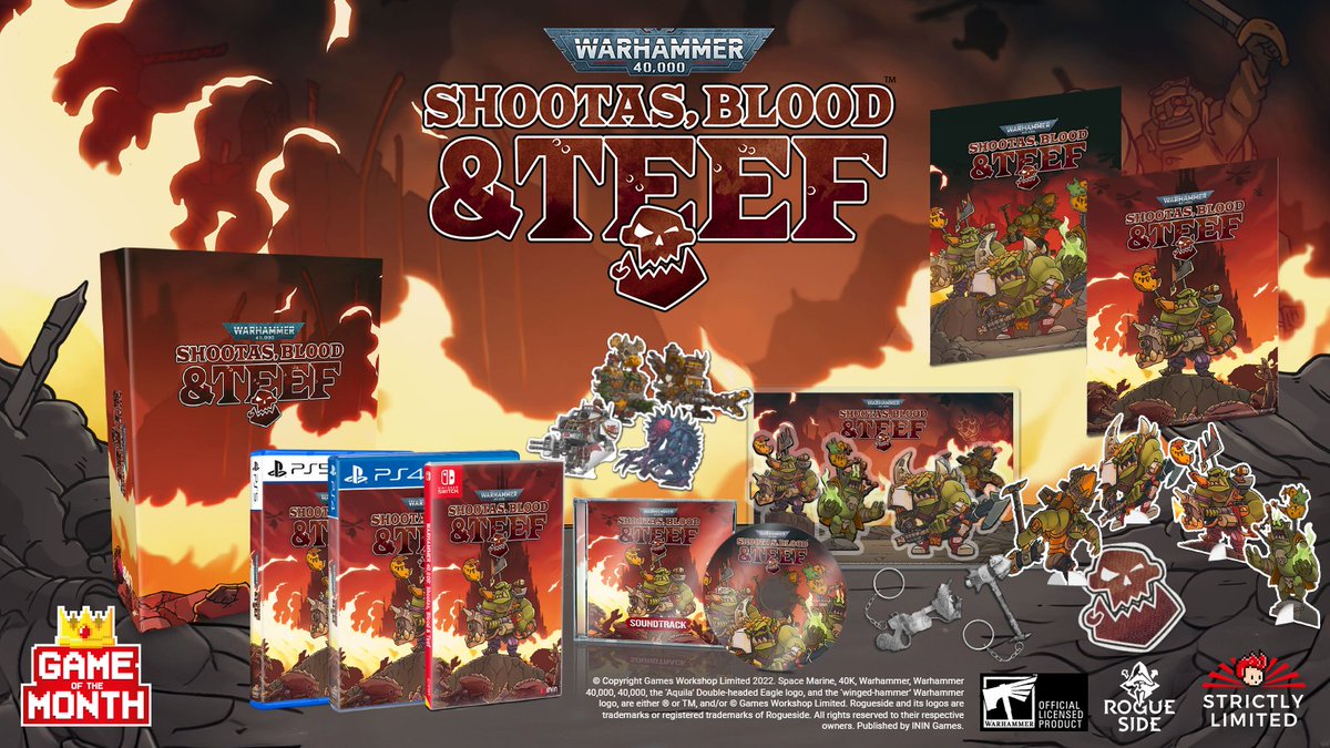 Get metal with the Collector's Edition of Warhammer 40,000: Shootas, Blood & Teef as part of the Game of the Month for just 40€! 🤘 Or as the Orks say: WHROOOOOOOOOOAR, UOH SHINY! Grab yours at: ecs.page.link/NG9zv