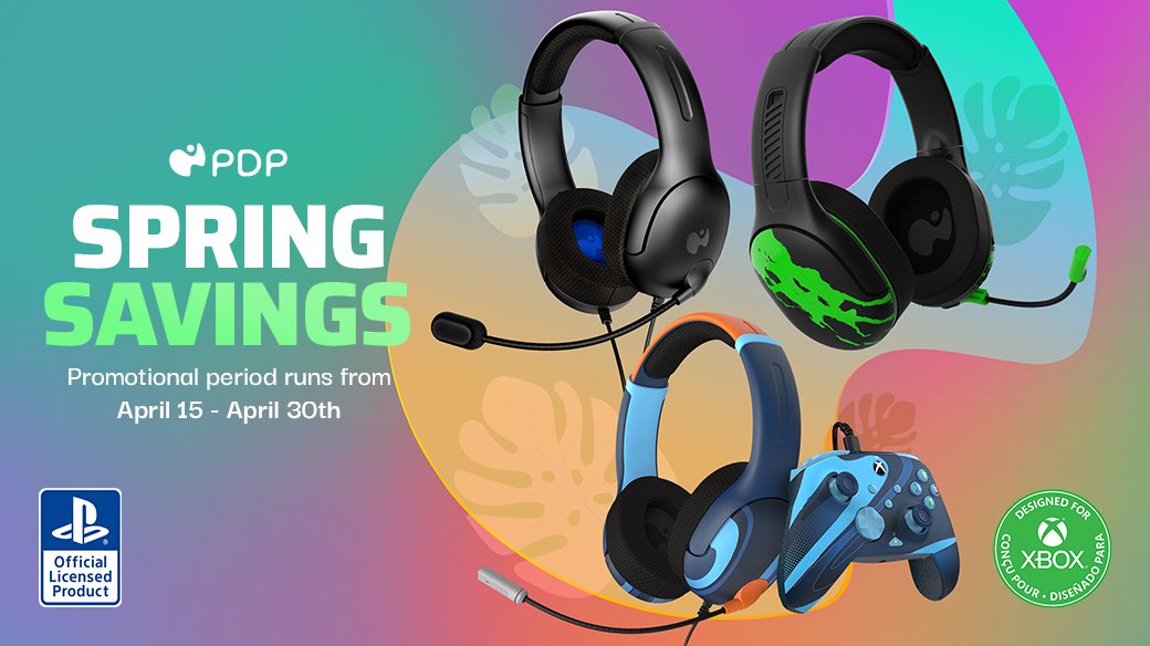 Spring is here, and so is our Spring Sale! Enjoy savings of 20% off on select headsets, controllers, and more now until April 30th! pdp.com/collections/sp… #playPDP