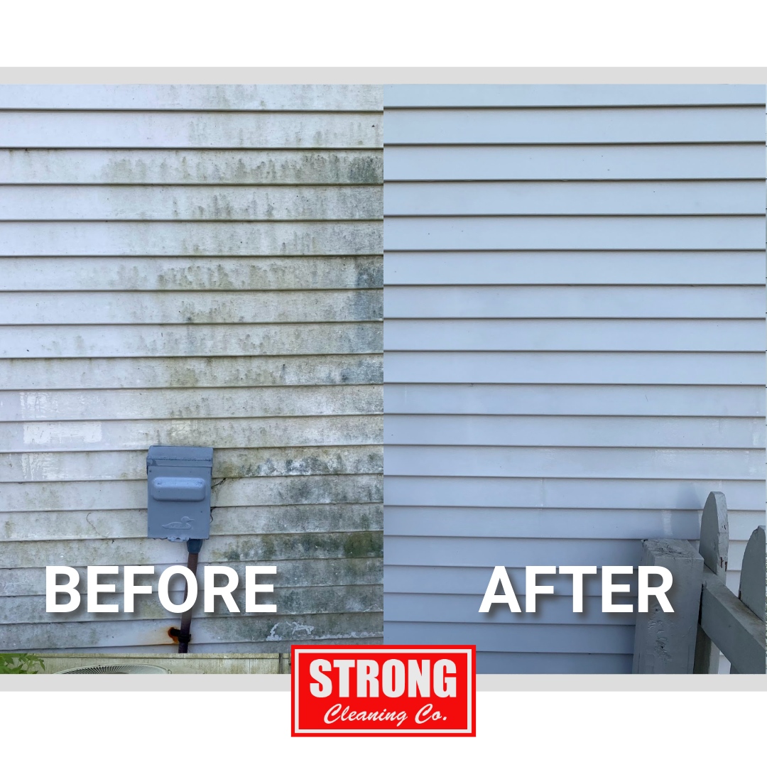 Before and after! Get your siding looking brand new! 

Get a quote from us today here: strongcleaningco.com/get-a-quote

#ColumbusOhio #HilliardOhio #StrongCleaningCompany
