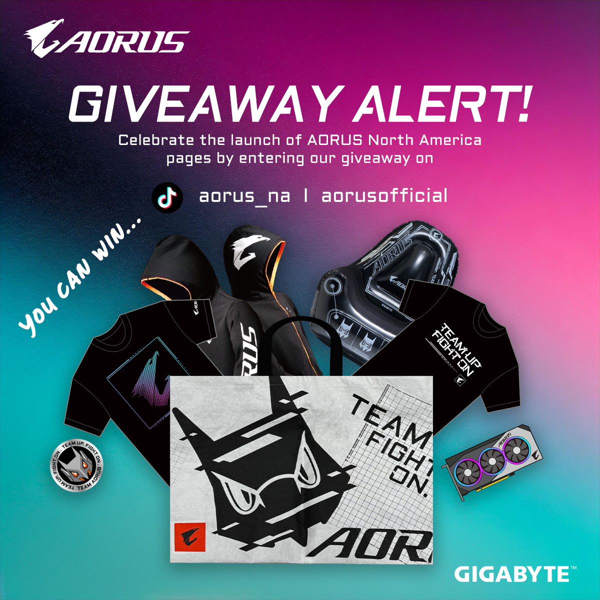 The Chibis were spelling out... AORUS NA! 👀 To celebrate the launch of our new regional page, @AORUS_NA , we are giving away an exclusive AORUS Merch bundle to 5 lucky winners! 🥳 💝 Enter the giveaway here: brnw.ch/21wIPPC #AORUSNA #AORUS #GIGABYTE