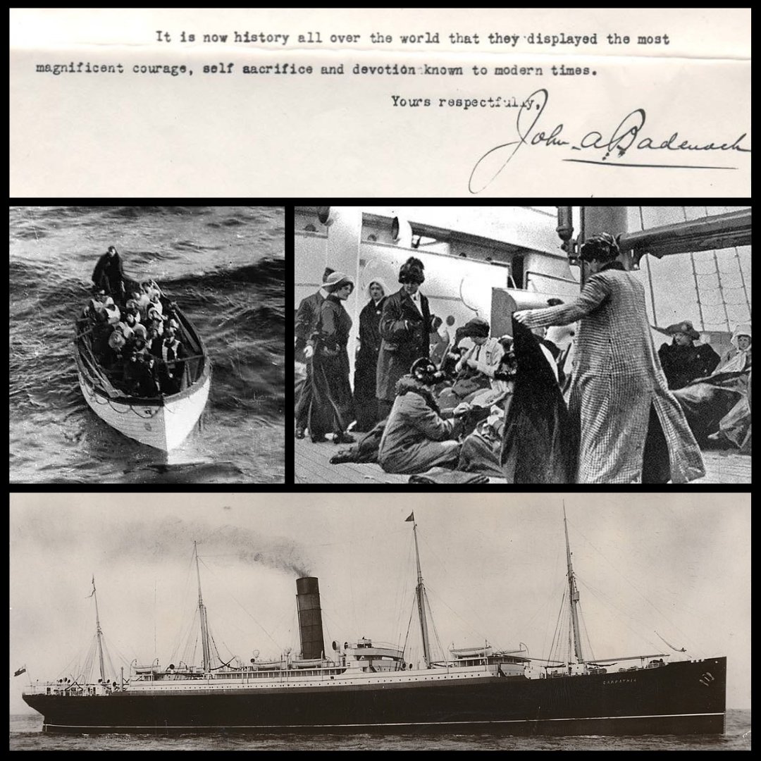 The family's understanding of what transpired with Ida and Isidor Straus the night the Titanic sunk was received in a letter from Macy's grocery buyer John A. Badenoch, a passenger on the Carpathia. shorturl.at/lyG19 #titanic #rmstitanic #sinking #whitestarline #cunard
