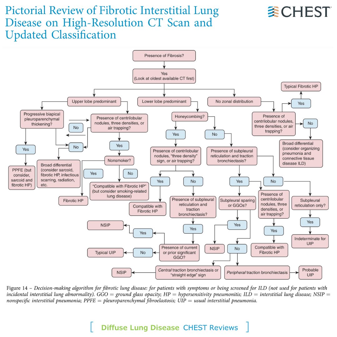Pictorial Review of Fibrotic Interstitial Lung Disease on High-Resolution CT Scan and Updated Classification Read the full review in the April @journal_CHEST issue: hubs.la/Q02sLrcR0 #MedEd #MedTwitter