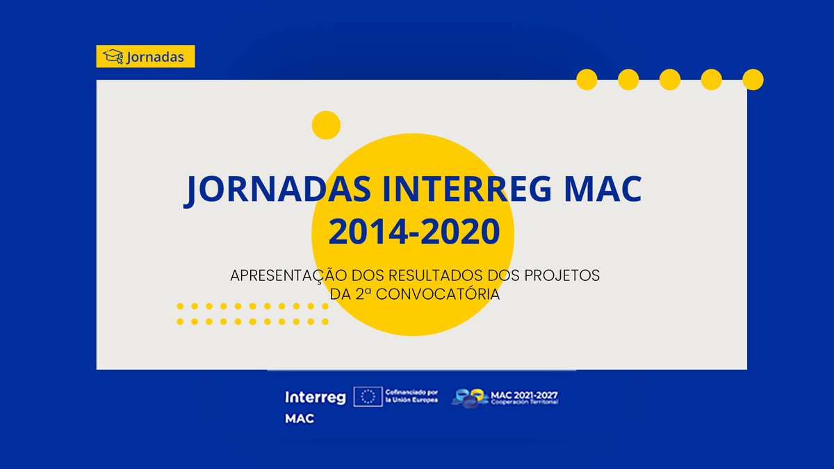 Acores2030's tweet photo. 𝗝𝗼𝗿𝗻𝗮𝗱𝗮𝘀 𝗱𝗲 𝗔𝗽𝗿𝗲𝘀𝗲𝗻𝘁𝗮çã𝗼 𝗣𝗿𝗼𝗷𝗲𝘁𝗼𝘀 𝗜𝗻𝘁𝗲𝗿𝗿𝗲𝗴
Decorrem, a partir de 16 de abril, as jornadas de apresentação dos resultados dos projetos da segunda convocatória do programa Interreg MAC 2014-2020.
Agenda e link de acesso em https://t.co/cvMaczzXVj https://t.co/F5IcTHhJ3L