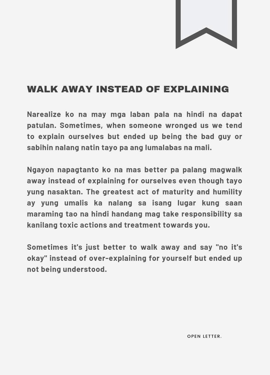 Will you choose to explain further or walk away? 
#alterphilippines #walkaway #openletter #alter