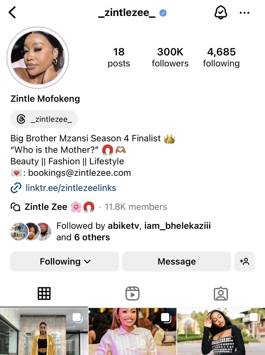 300k organic followers- Zee is who she thinks she is Zee x Zeds best combo - #BBMzansi #ZintleZeeMofokeng #ZintleMofokeng