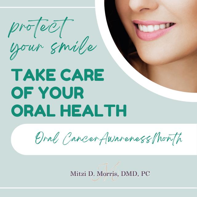 April is Oral Cancer Awareness Month. Coming to see us for your dental checkups is extremely important because early detection is key. #MitziMorrisDMD #OralCancerAwarenessMonth