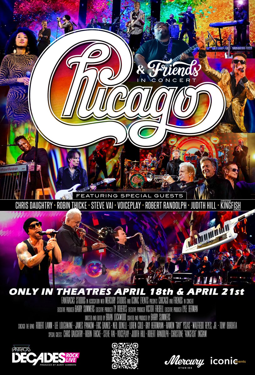 The 'Chicago & Friends” show I contributed to in Atlantic City, New Jersey last November 2023 will be in movie theaters all over the country. Get tickets here: chicagoandfriendsintheatres.com