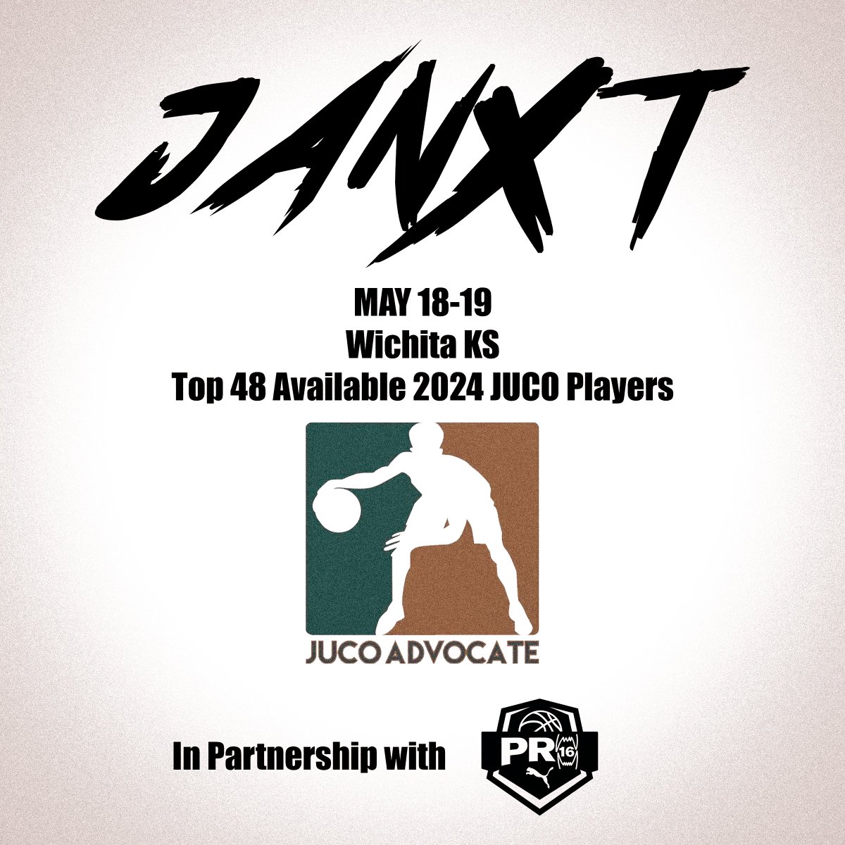 The next JANXT Invite goes to 6'4 Jakob Zenon of Dallas North Lake. Jakob was the NJCAA D3 NPOY. In partnership with @NxtProHoops @PRO16League and @PUMAHoops May 18-19 Wichita KS Stay tuned for more invitations and exciting updates!!!
