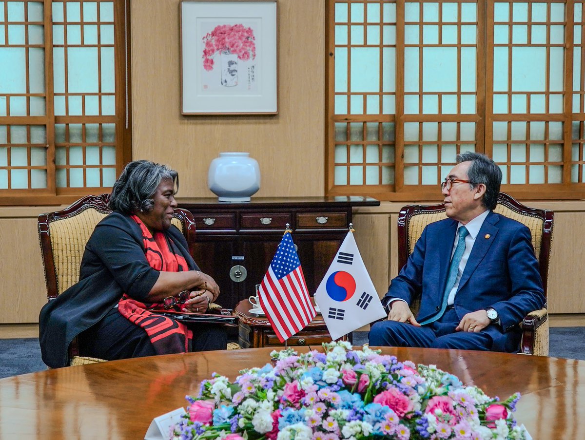 Today, I met with Foreign Minister Cho Tae-yul to discuss our shared priorities on the UN Security Council, including countering the DPRK’s threatening actions. I thanked 🇰🇷 for its continued regional and global leadership.