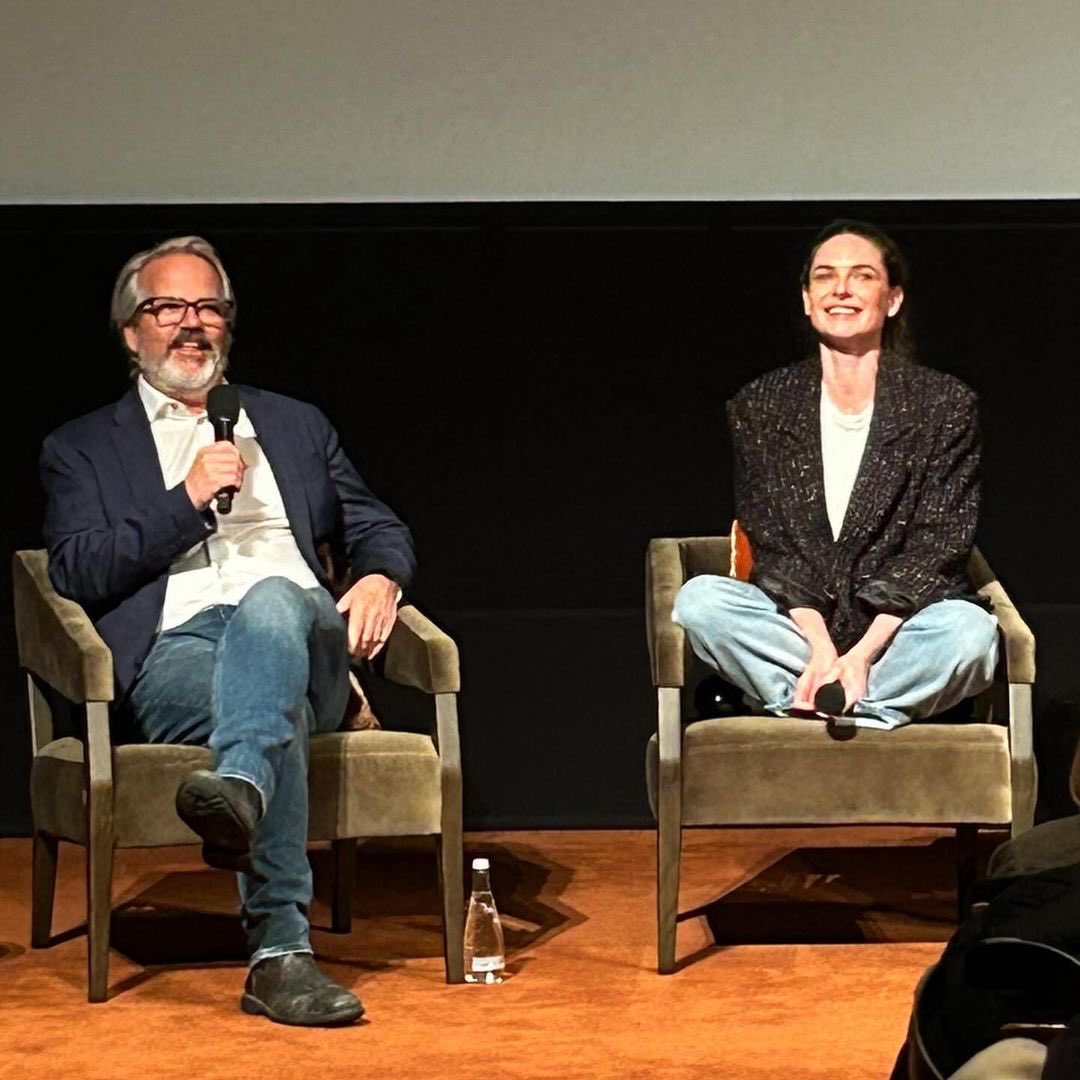 Rebecca Ferguson and Graham Yost  - panel for Emmy’s FYC event for Silo in LA l April 14, 2024 via Tony Miros on IG