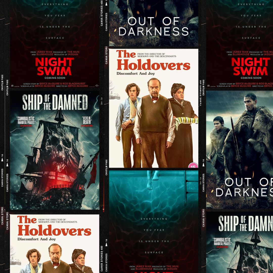 Films on their way to Cinema Paradiso, coming week beginning on 22nd of April 🎞️ Have you got your eye on any? #ShipOfTheDamned #TheHoldovers #NightSwim #OutOfTheDarkness