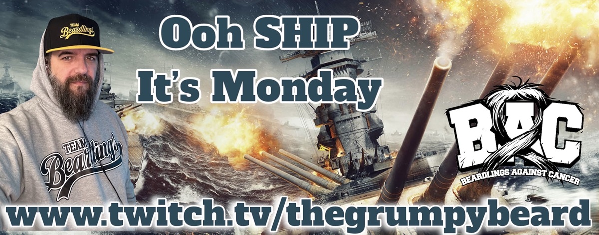 The_GrumpyBeard's tweet photo. Ooh SHIP it's Monday in @WorldofWarships with me @The_GrumpyBeard on #twitch so come chill and smile & say F to the cancer! NEW #BeardlingCrew Merch out today! https://t.co/5LPJOEUkGz
#WoWs #fcancer #F2TheCancerMovement #BeardlingsAgainstCancer #teambeardlings #community 💛 https://t.co/0ixBPd0sYU
