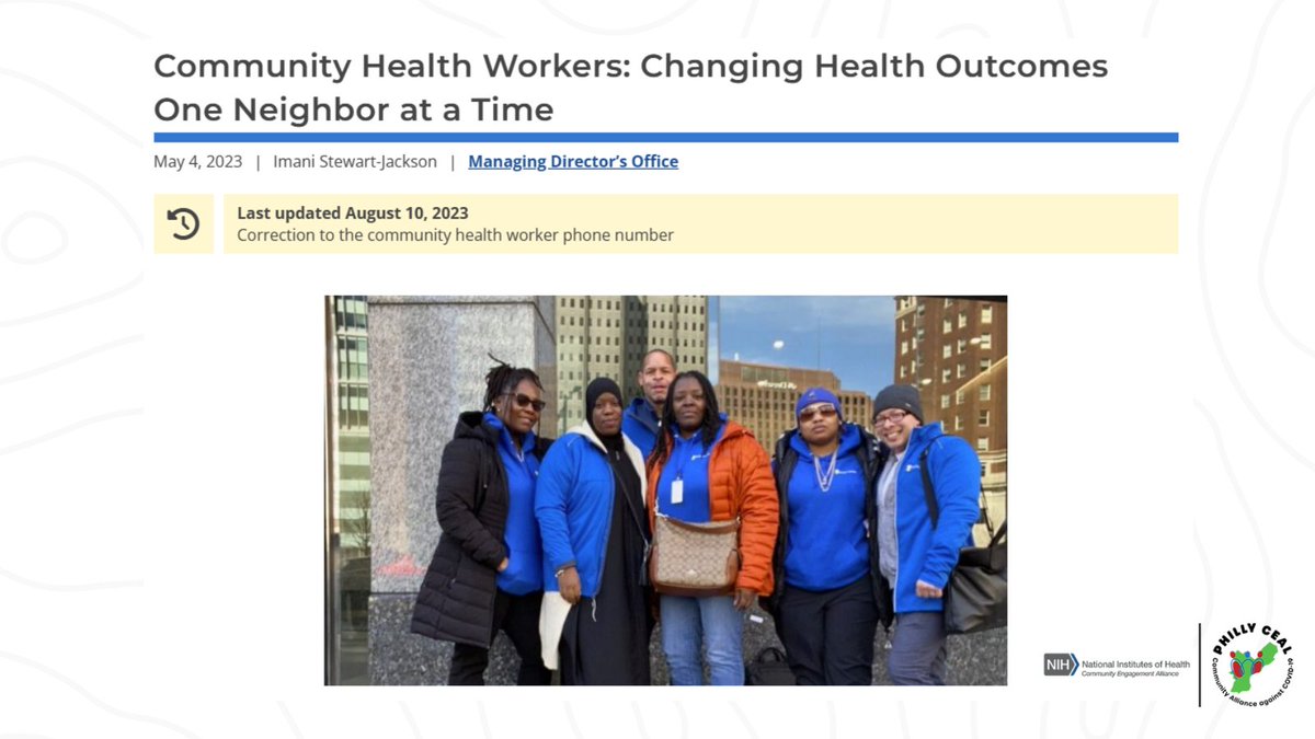 Did you know? 

Community Health Workers are your neighbors trained to help you navigate the healthcare system. They advocate for and organize access to both health and social services!