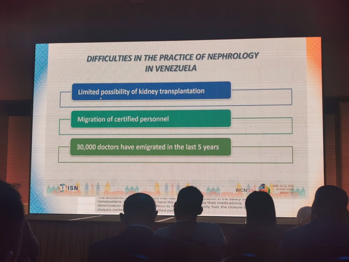 Challenges in Nephrological Care From Venezuela by @lorendiz Nearly 10 percent of the population affected by CKD. Planning for kidney care programs encounter obstacles while the country is having economic crises. It requires collaboration from multiple stakeholders. #ISNWCN