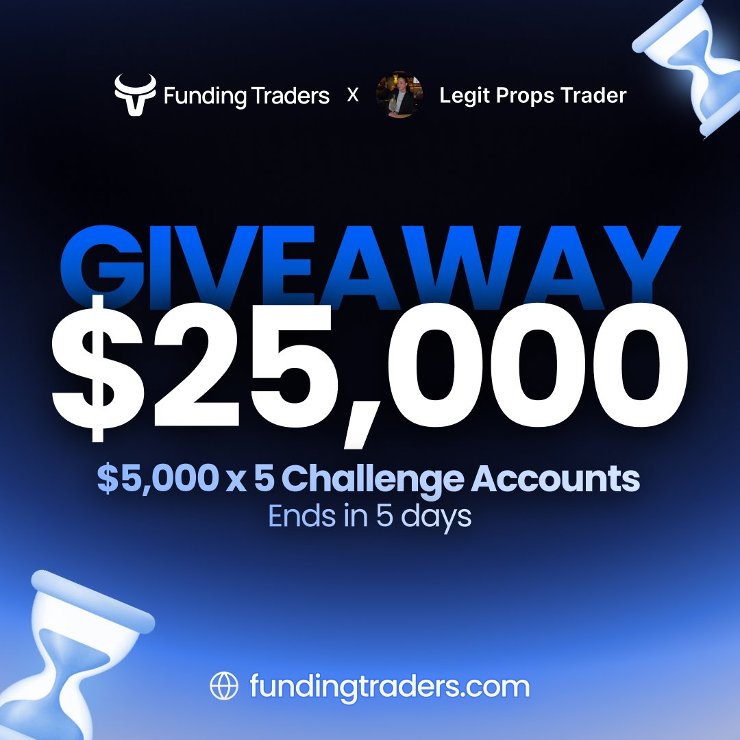 $25,000 Accounts GIVEAWAY 🏆 Rules: 1. Follow @LegitPropTrader, @Funding_Traders, @StanFXTrading, @davidkrtinic 2. Like and Retweet 3. Tag 3 friends 4. Reply and Retweet @Funding_Traders pinned post Winners in 72h 🥂