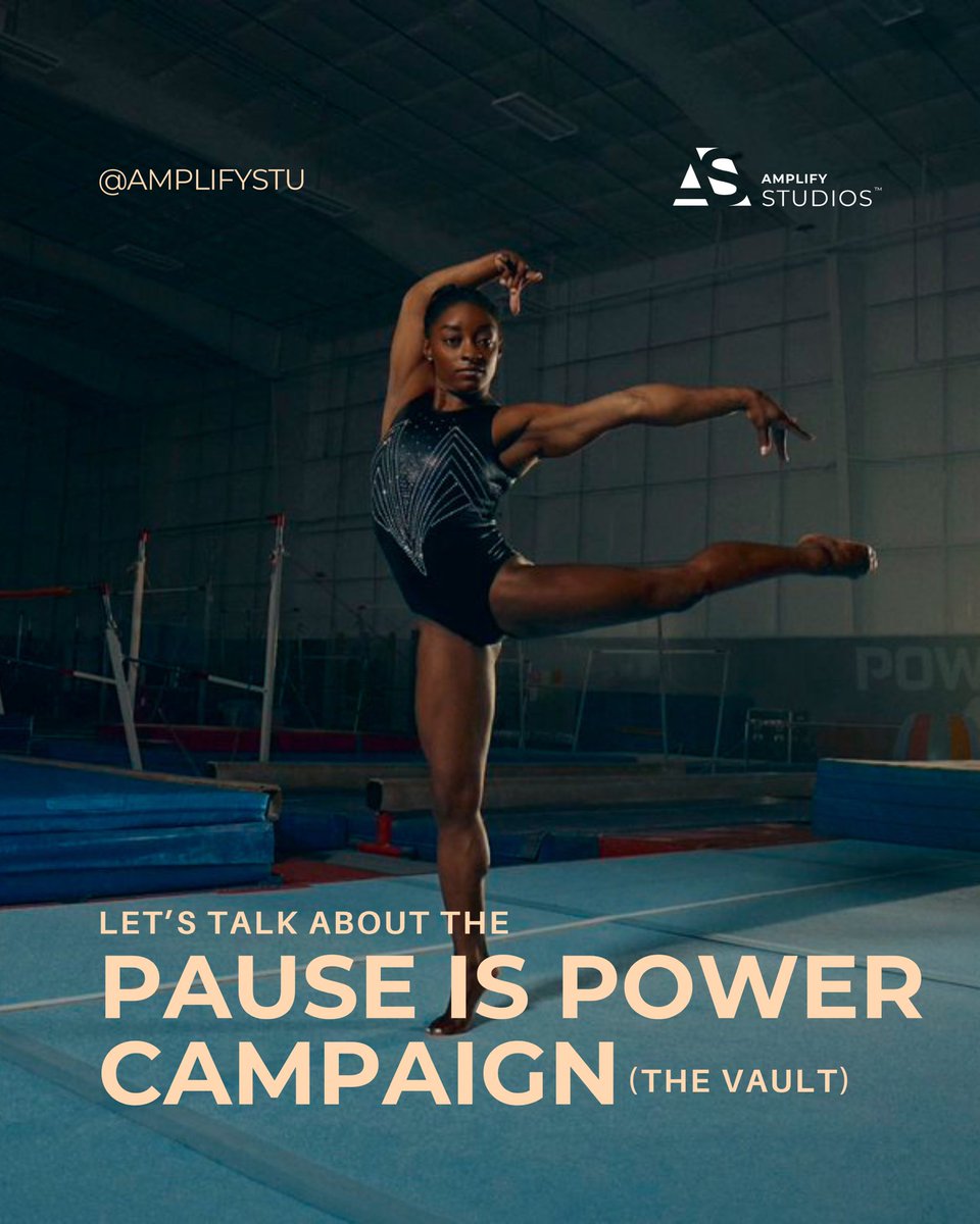 amplifySTU's tweet photo. Olympic gold medalist @Simone_Biles takes center stage in a fresh @POWERADE ad directed by @Somesuchandco director Kim Gehrig , and it is GOLD, yes yes pun intended 🤭 https://t.co/o5znR0uhu9