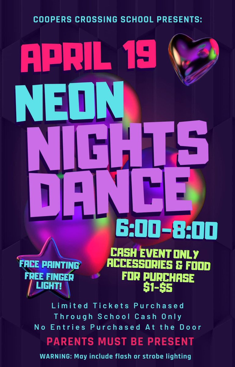 One day left to buy tickets to our Neon Lights Dance this Friday! We are also still looking for volunteers to help make this event a success!