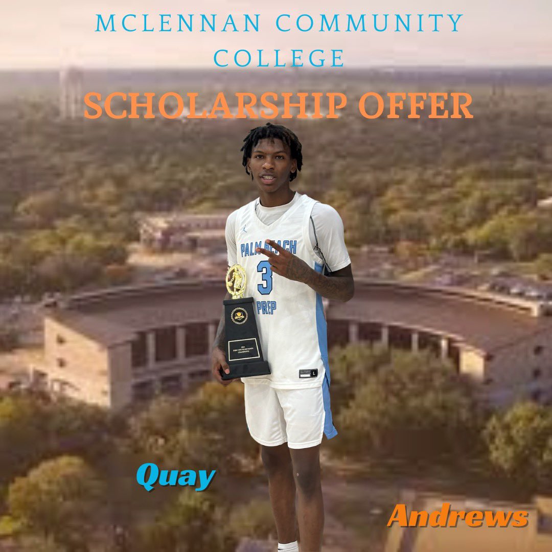 Congratulations to Quay Andrews (6’4/SG/24) on receiving a full scholarship offer from @McLennanCC 🏝️🦈